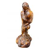 Vintage 1975 signed ceramic statue