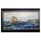 Signed Reva oil painting on board