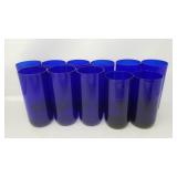 Group of cobalt blue glasses