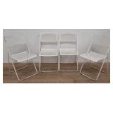 4 vintage metal patio folding chairs
