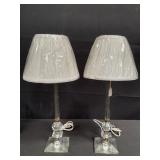 Pair of crystal table lamps