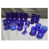 Cobalt blue glass drink ware