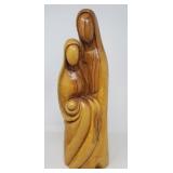 Carved holy family wood statue