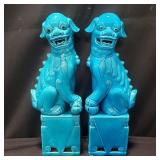 Pair of Chinese porcelain foo dogs sculpture