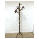 Large vintage iron floral candle holder