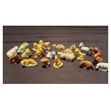 Group of small animal pottery figurines