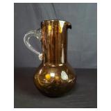 Vintage hand blown glass pitcher