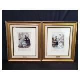 Pair of Victorian fashion style book plates