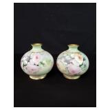 Pair of Frech hand painted T & V porcelain vases