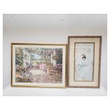 Pair of  prints under glass