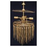 Currey & Company metal gilt chandelier