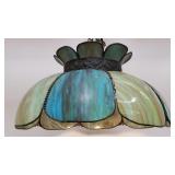 Vintage Tiffany-style stained glass swag lamp