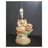 Plaster owl table lamp