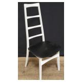 Mid-century faux leather seat & ladder back side