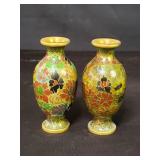 Pair of Chinese cloisonne vases
