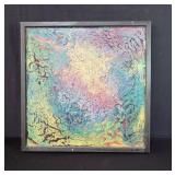 Abstract acrylic painting on board