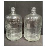 Pair of vintage glass water jugs made in Italy