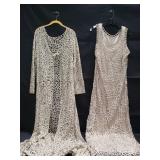 Vintage slip dress with cover-up and shawl