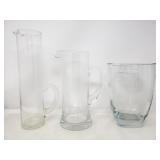 Group of glass vessels, vases & pitchers