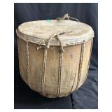 Vintage wood & skin drum, probably a bote or