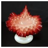Hand-blown art glass Jack-in-the-pulpit vase