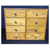 Oak 8-drawer jewelry chest