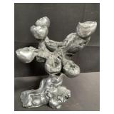 Signed aluminium abstract candelabra