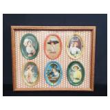 Framed group of vintage miniature Coca-Cola trays