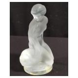 Lalique crystal lady and the swan figurine