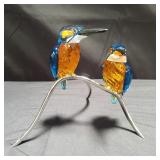 Swarovski crystal paradise birds figurine in