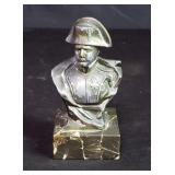 Vintage spelter Napoleon bust on a marble base