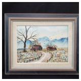 Signed Holcomb watercolor painting on paper