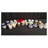 Collection of vintage ceramic salt and pepper