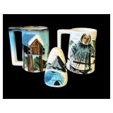 Lot of VTG Sasha Brastoff ceramic cups & shaker