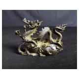 Antique brass dragon figure