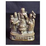Chinese Fu Lu Shou brass figure