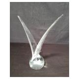 Signed and dated glass seagull figure