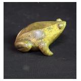 Vintage Japanese brass frog figure
