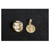 14k gold religious pendant and dental gold