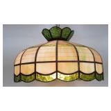 Vintage Tiffany-style stained glass swag lamp
