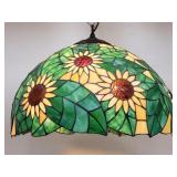 Vintage Tiffany-style stained glass swag lamp