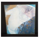 Gustav Klimt nude print under glass