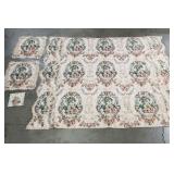 Embroidery table scarf and mats