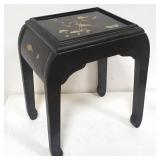 Vintage black lacquered mother of pearl inlaid