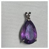 Silver and amethyst pendant