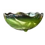 Sasha Brastoff hand painted footed ceramic bowl