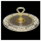 Vintage depression glass tray