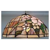 Vintage Tiffany-style stained glass swag lamp