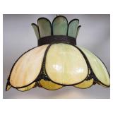 Vintage Tiffany-style stained glass swag lamp