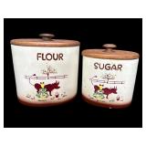 Pair of vintage Brock ceramic sugar & flour jars